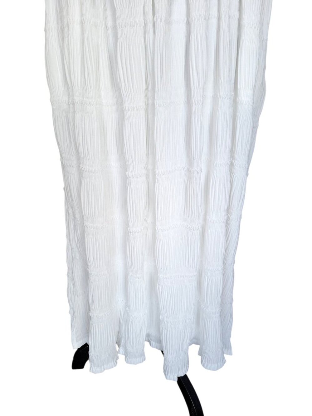 Hayden White Puff Sleeve Pleated Gather Boho Cottagecore Midi Dress Women's S - Picture 6 of 10
